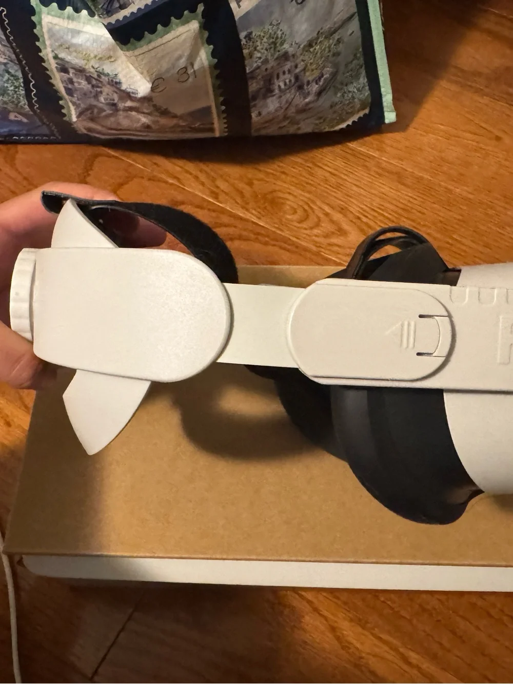 White VR Headset with Adjustable Strap